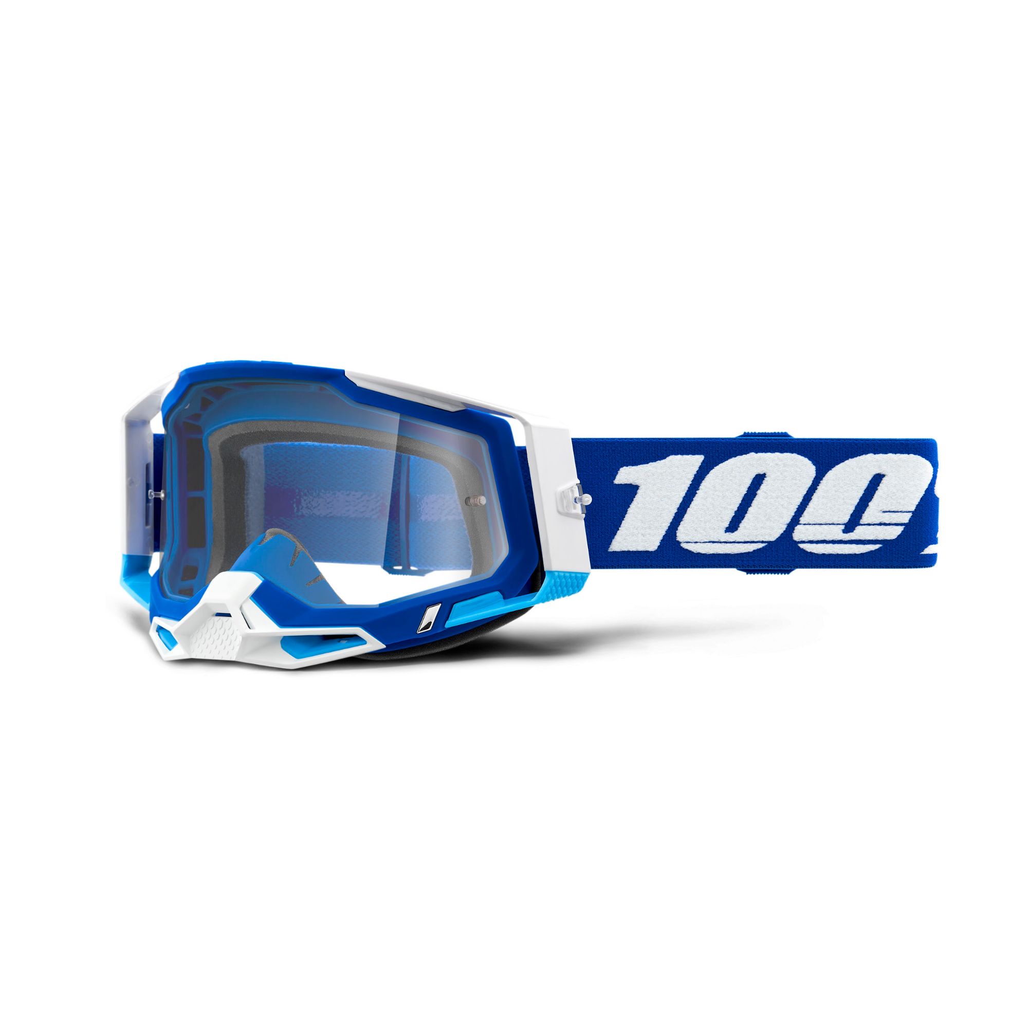 100% Racecraft 2 Goggles Blue / Clear Lens FREE 1 YEAR Returns, FREE UK Delivery | ThrottleChimp