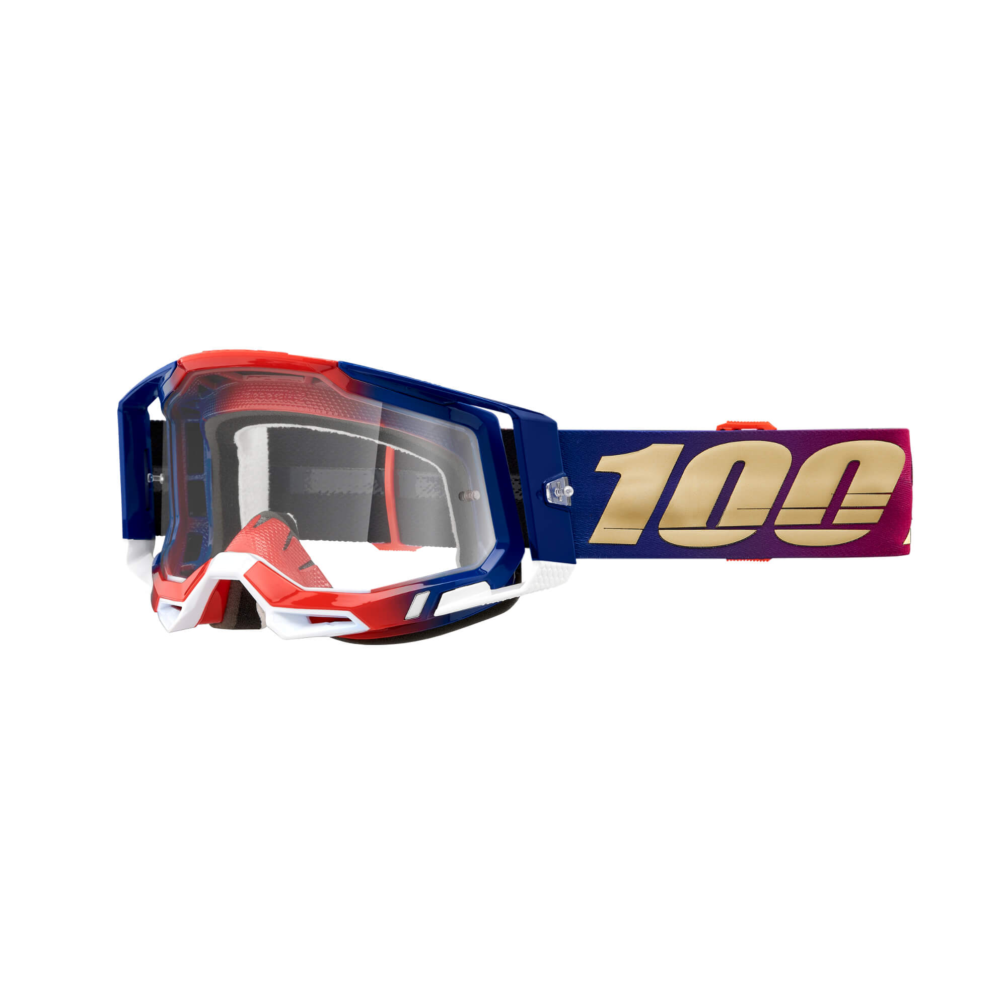 100% Racecraft 2 Goggles United/ Clear Lens FREE 1 YEAR Returns, FREE UK Delivery | ThrottleChimp