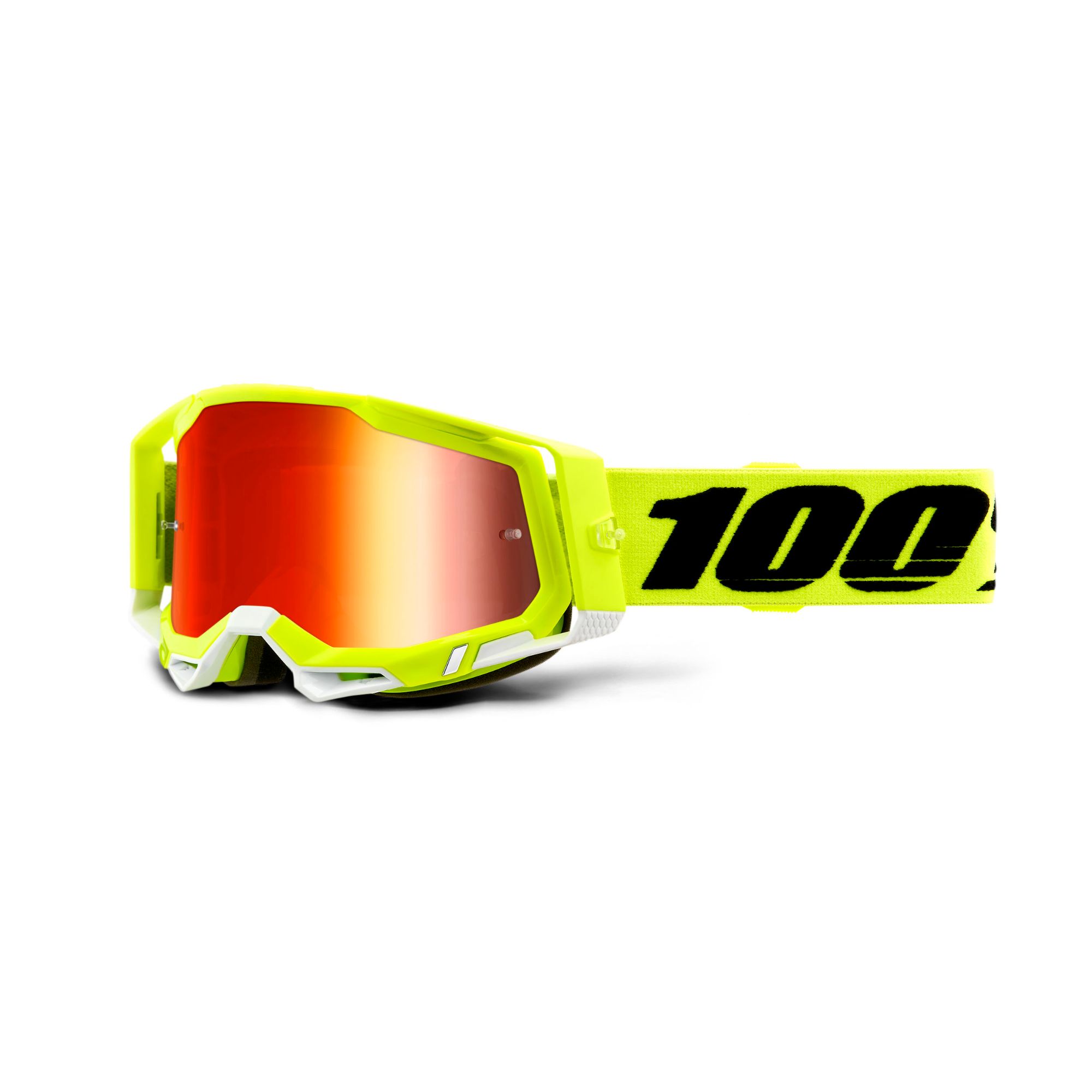 100% Racecraft 2 Goggles Yellow / Red Mirror Lens FREE 1 YEAR Returns, FREE UK Delivery | ThrottleChimp