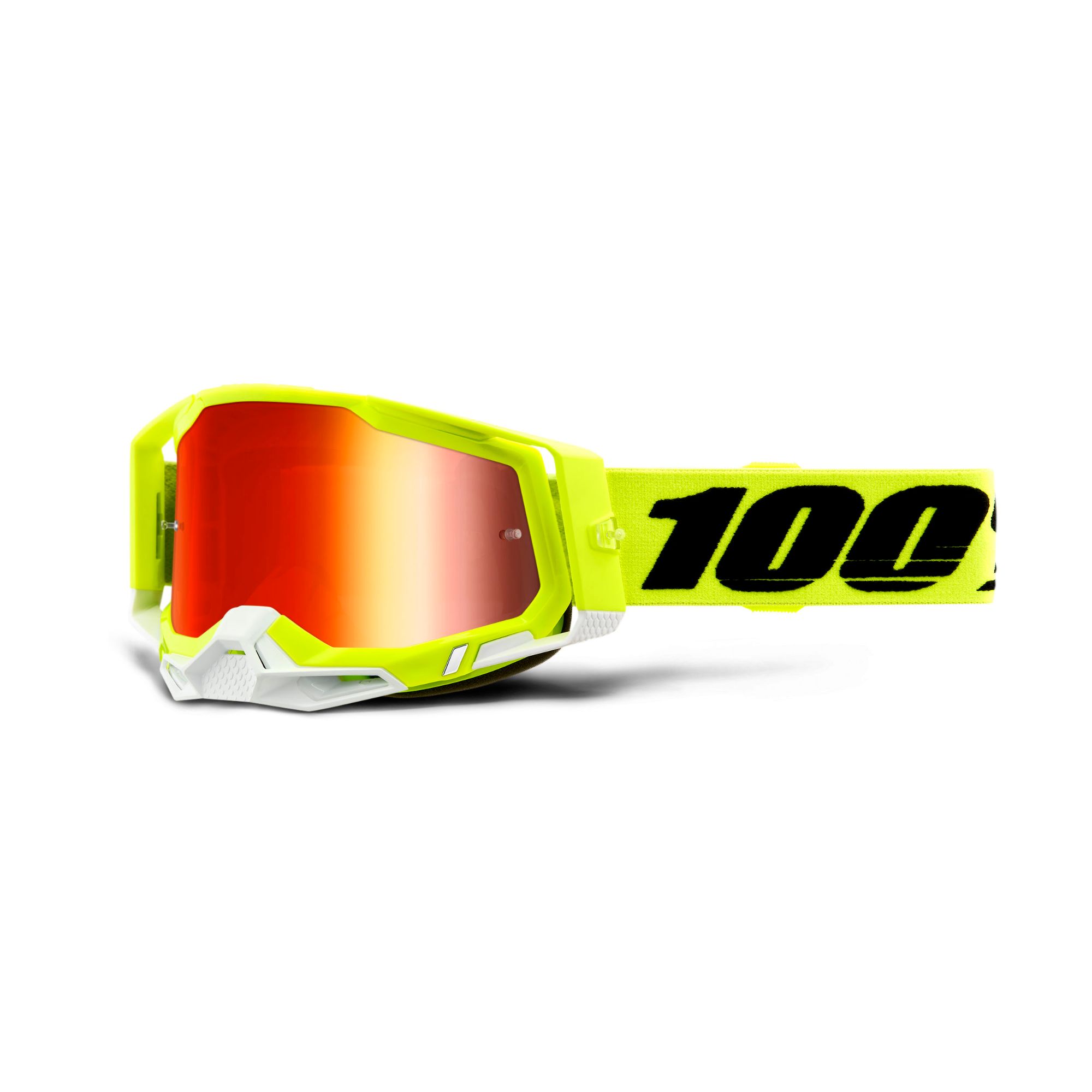 100% Racecraft 2 Goggles Yellow / Red Mirror Lens FREE 1 YEAR Returns, FREE UK Delivery | ThrottleChimp