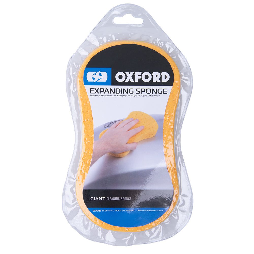 Oxford Expanding Motorcycle Cleaning Sponge Yellow - 215x110x50mm - ThrottleChimp