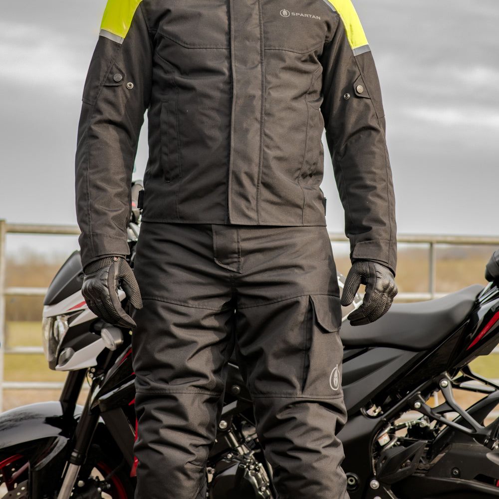 Spartan Waterproof Textile Trouser Black FREE 1 YEAR Returns, FREE UK Delivery | ThrottleChimp