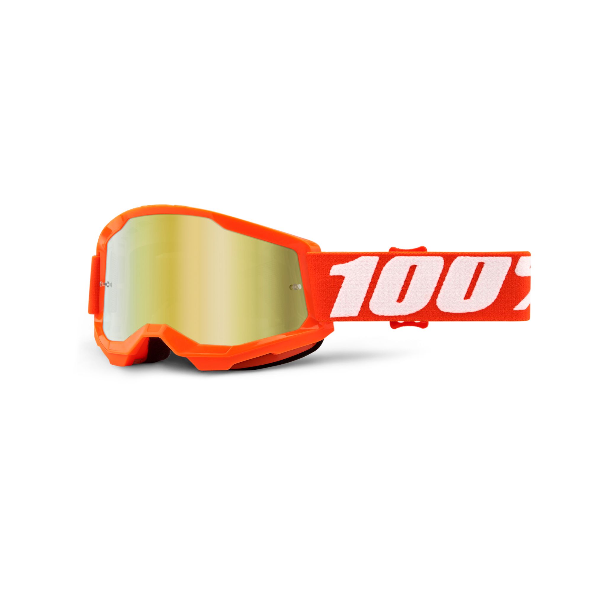 100% Strata 2 Youth Goggles Orange / Gold Mirror Lens FREE 1 YEAR Returns, FREE UK Delivery | ThrottleChimp