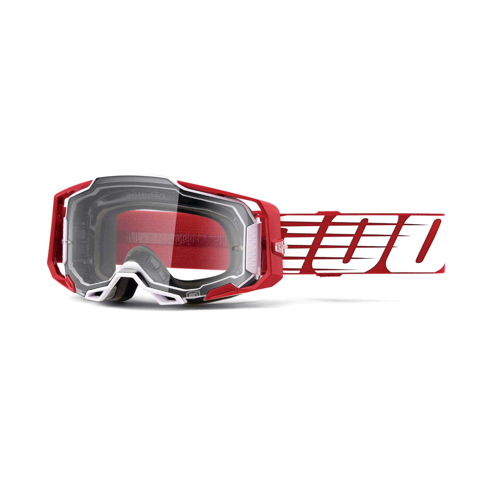 100% Armega Goggles Deep Red / Clear Lens FREE 1 YEAR Returns, FREE UK Delivery | ThrottleChimp