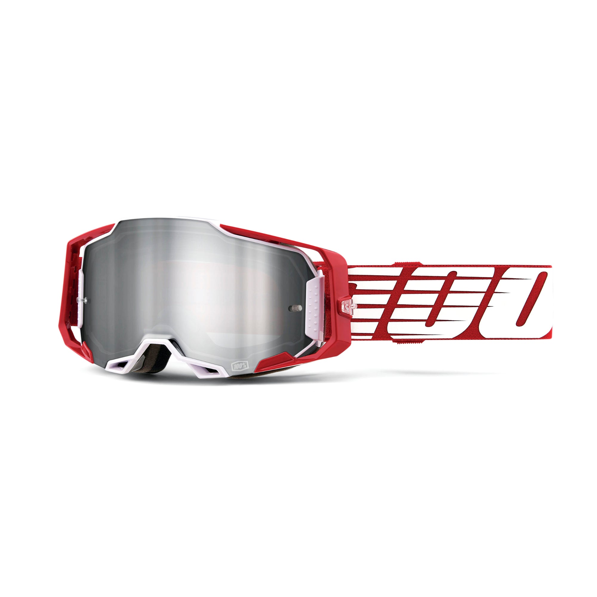 100% Armega Goggles Deep Red / Flash Silver Lens FREE 1 YEAR Returns, FREE UK Delivery | ThrottleChimp