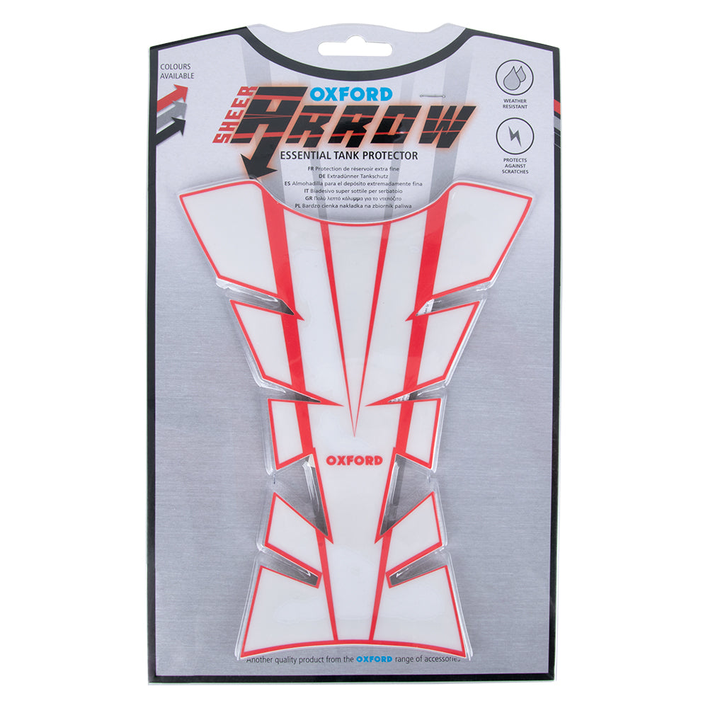 Oxford Sheer Arrow Tank Pad Red (Image 2) - ThrottleChimp