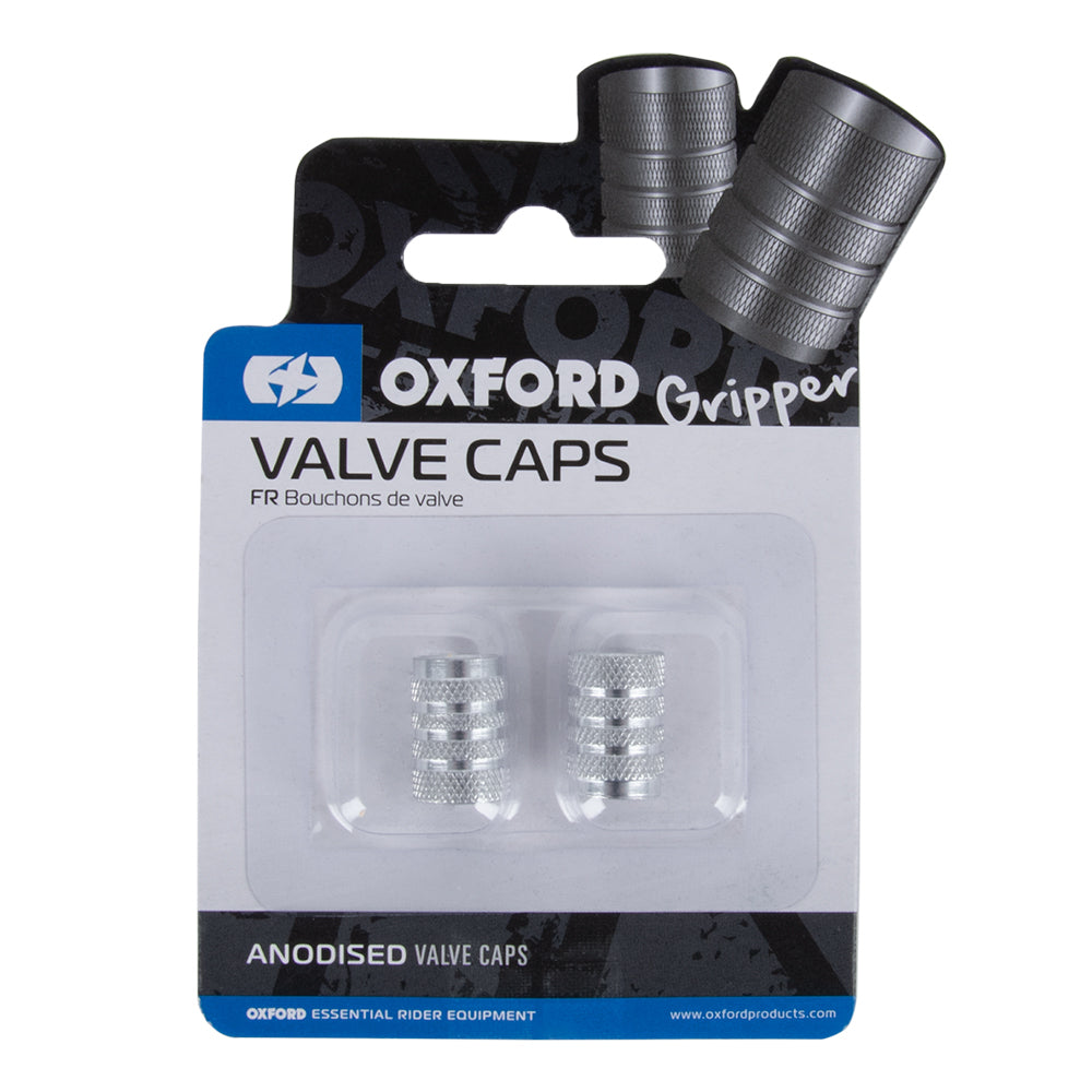 Oxford Valve Caps Silver (Image 2) - ThrottleChimp