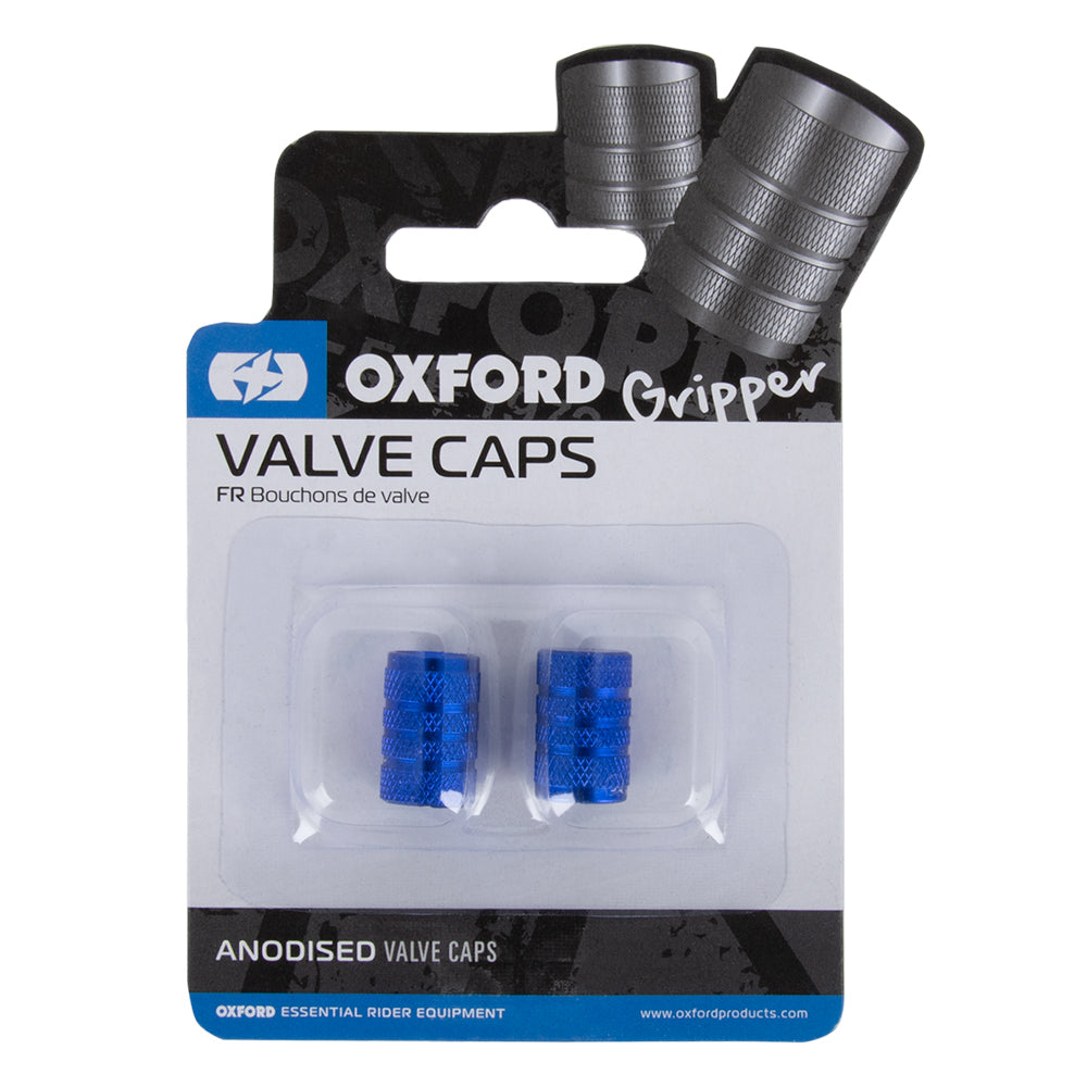 Oxford Valve Caps Blue (Image 2) - ThrottleChimp