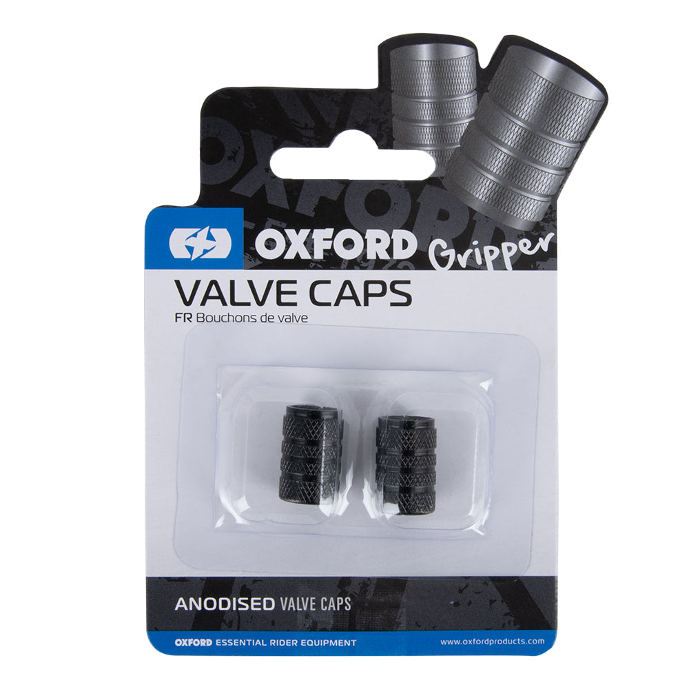 Oxford Valve Caps Black (Image 2) - ThrottleChimp