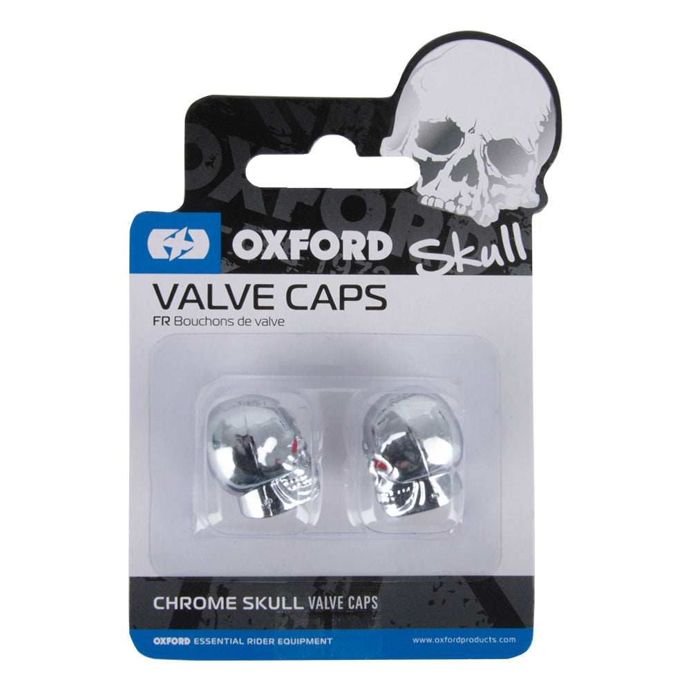 Oxford Skeleton Valve Caps Silver (Image 2) - ThrottleChimp