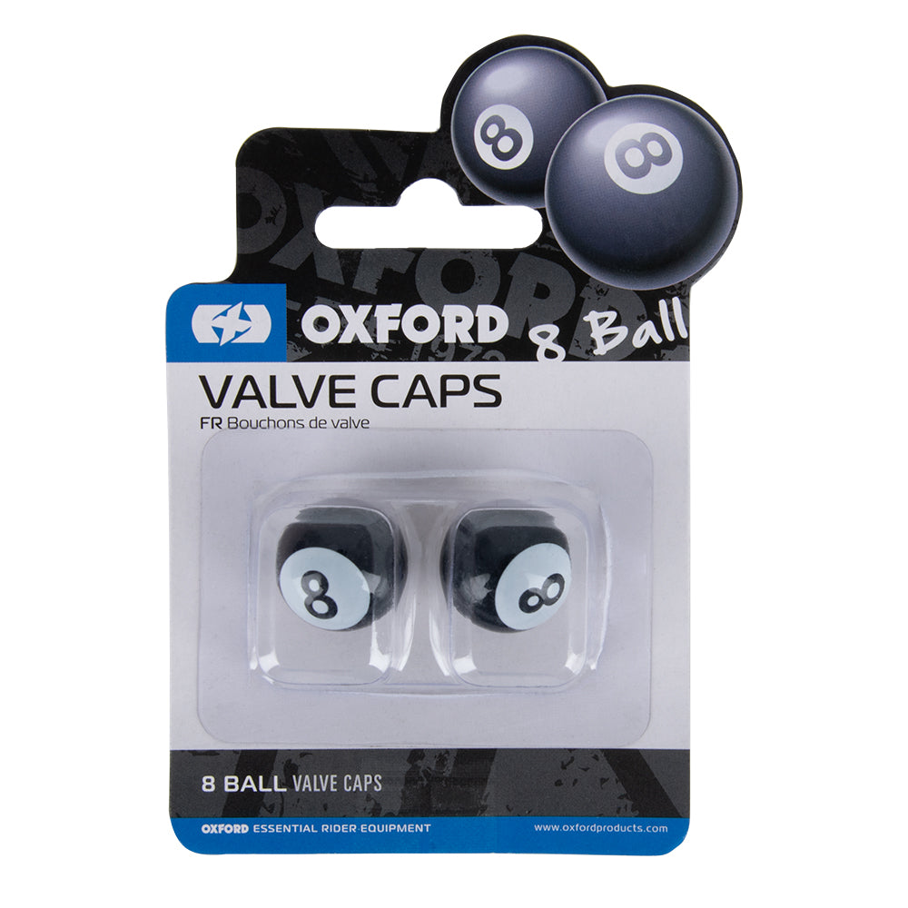 Oxford No 8 Ball Valve Caps Black (Image 2) - ThrottleChimp