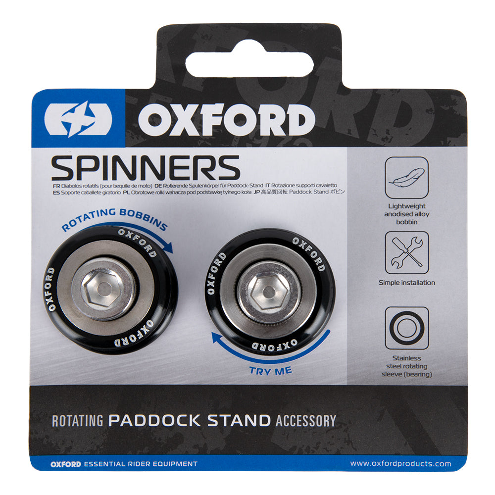 Oxford 2020 M10 Spinners Black - 1.5 mm Thread - ThrottleChimp