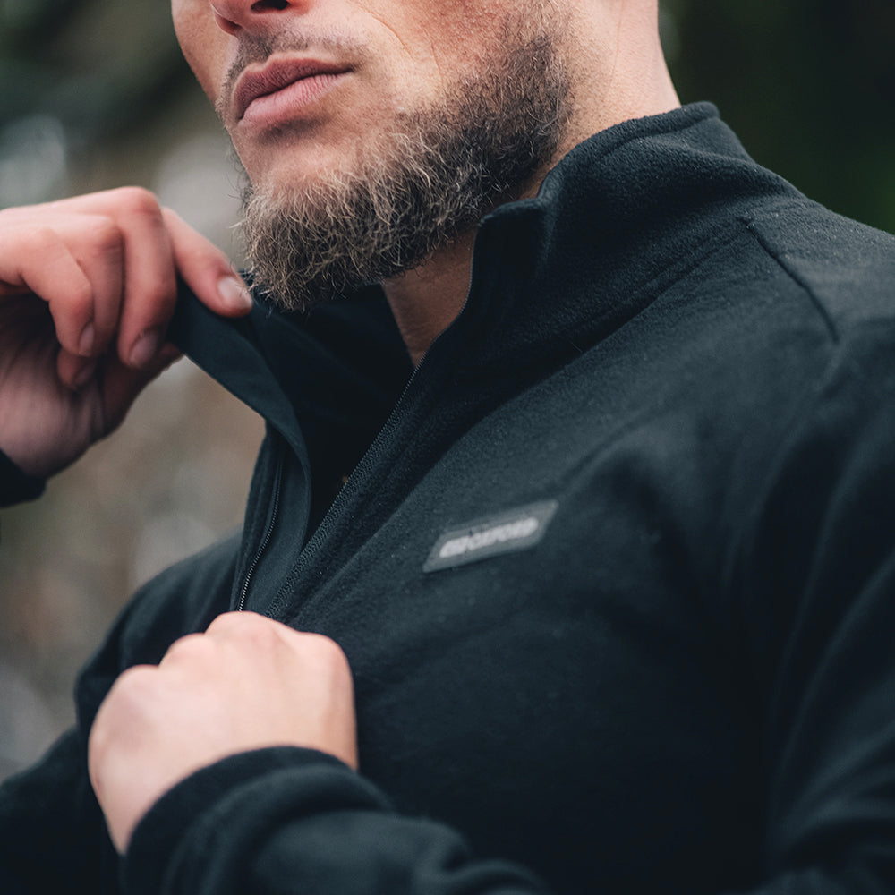 Oxford Advanced Micro Fleece 1/2 Neck Top Black FREE 1 YEAR Returns, FREE UK Delivery | ThrottleChimp