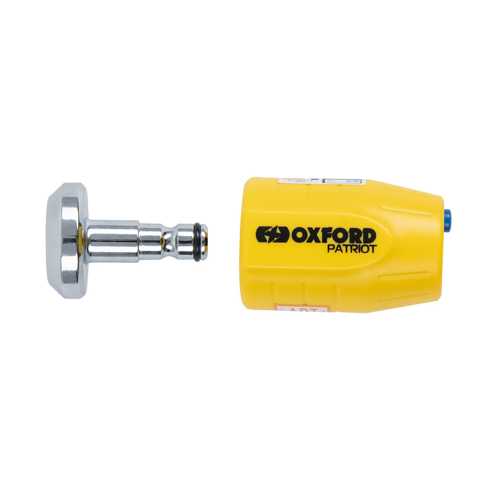 Oxford Patriot 14mm Pin Disc Lock Yellow (Image 2) - ThrottleChimp