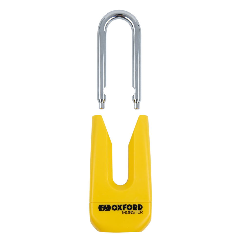 Oxford Monster Disc Lock Yellow - 11mm Shackle FREE 1 YEAR Returns, FREE UK Delivery | ThrottleChimp