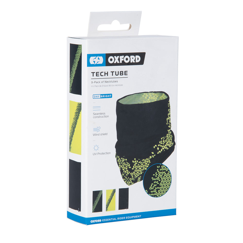 Oxford Tech Cubed Neck Tube Black / Yellow - Pack Of 3 (Image 2) - ThrottleChimp