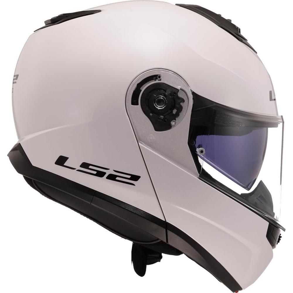 LS2 FF908 Strobe 2 ECE 22.06 Flip-Up Helmet Gloss White (Image 3) - ThrottleChimp