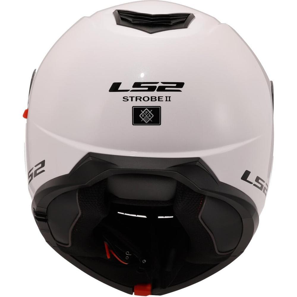 LS2 FF908 Strobe 2 ECE 22.06 Flip-Up Helmet Gloss White (Image 2) - ThrottleChimp