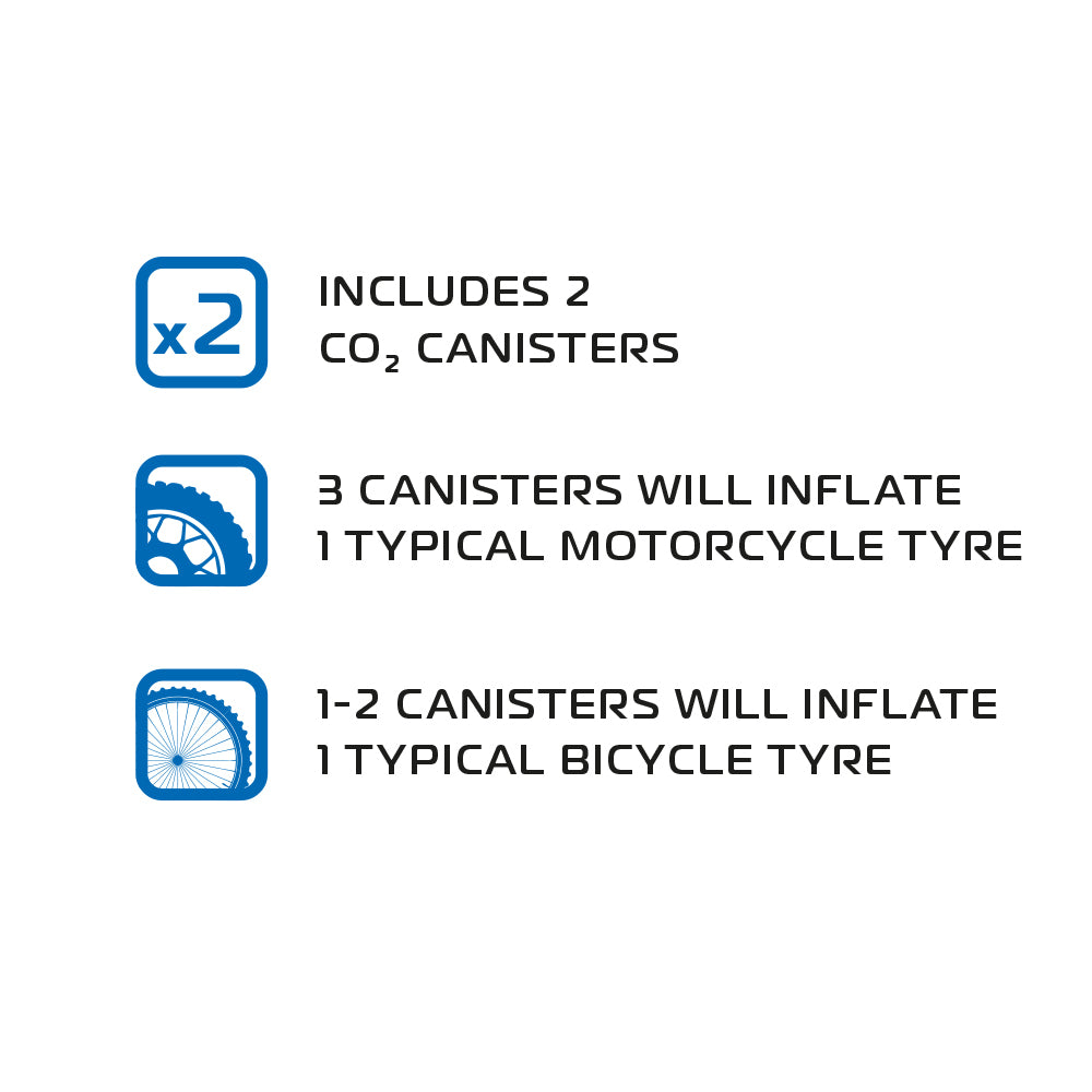 Oxford CO2 Tyre Inflator Kit (Image 3) - ThrottleChimp