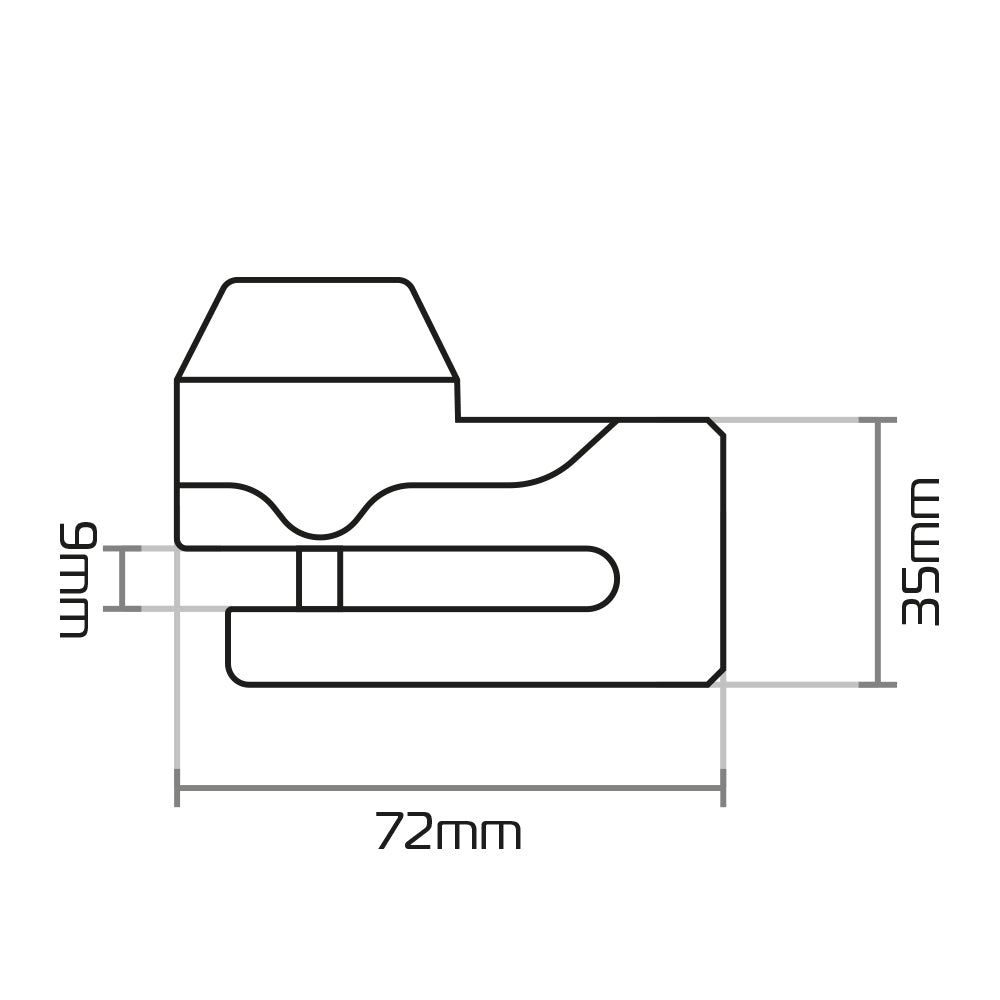 Oxford Mini T Disc Lock Black (Image 5) - ThrottleChimp