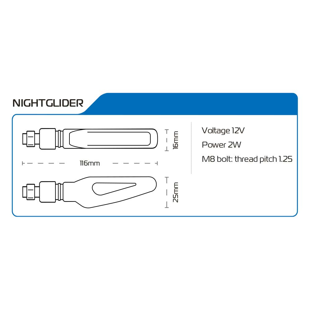 Oxford NightGlider Sequential Indicators Black With 2 Resistors FREE 1 YEAR Returns, FREE UK Delivery | ThrottleChimp