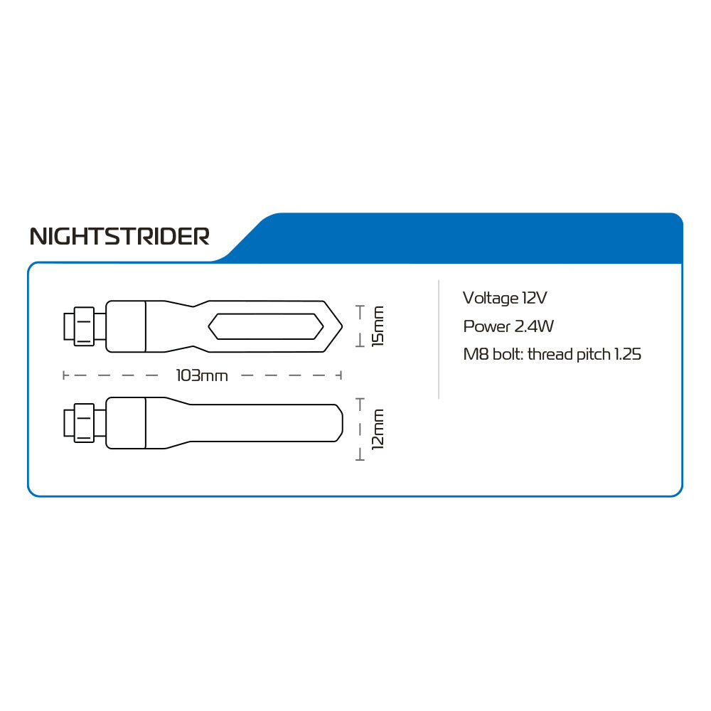 Oxford NightStrider Sequential Indicators Black With 2 Resistors FREE 1 YEAR Returns, FREE UK Delivery | ThrottleChimp