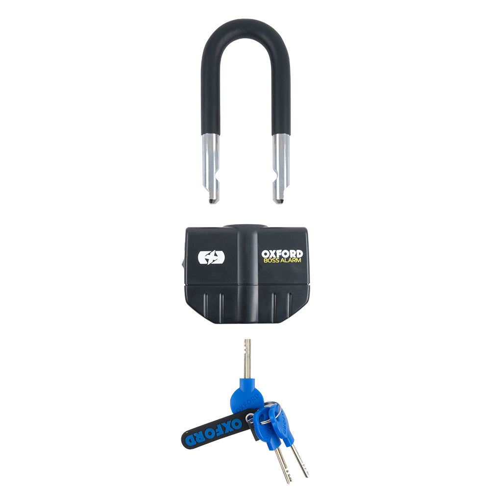 Oxford Boss Alarm Padlock / Disc Lock Black - 16mm (Image 6) - ThrottleChimp