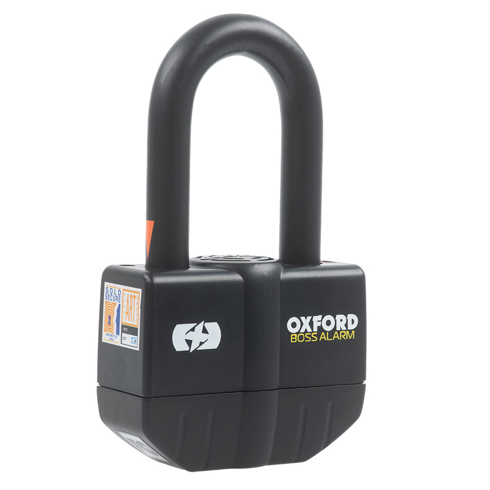 Oxford Boss Alarm 16mm Chain Lock Black FREE 1 YEAR Returns, FREE UK Delivery | ThrottleChimp