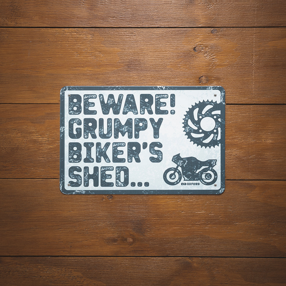 Oxford Beware Garage Metal Sign - 30cm x 20cm x 0.25mm (Image 2) - ThrottleChimp