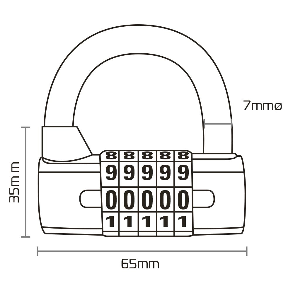 Oxford 5-digit combination Padlock Black FREE 1 YEAR Returns, FREE UK Delivery | ThrottleChimp