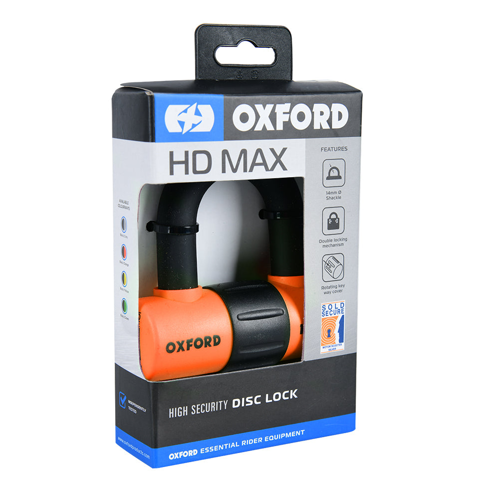 Oxford HD Max Disc Lock Orange (Image 2) - ThrottleChimp