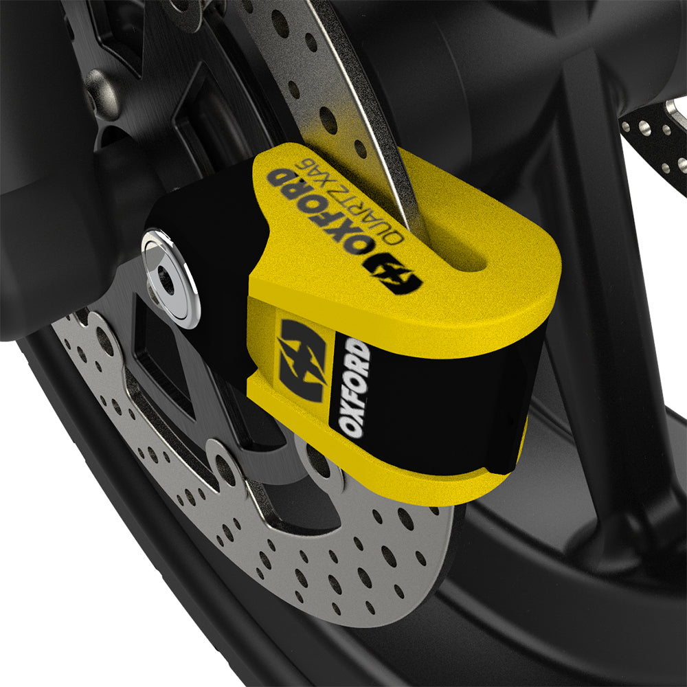 Oxford Quartz XA6 Alarm Disc Lock Yellow / Black (Image 4) - ThrottleChimp