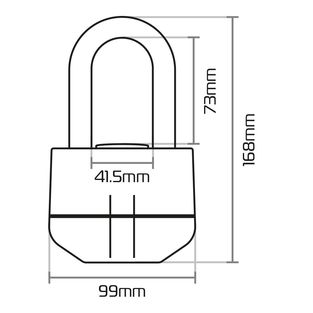 Oxford Boss Alarm Padlock / Disc Lock Black - 16mm (Image 10) - ThrottleChimp