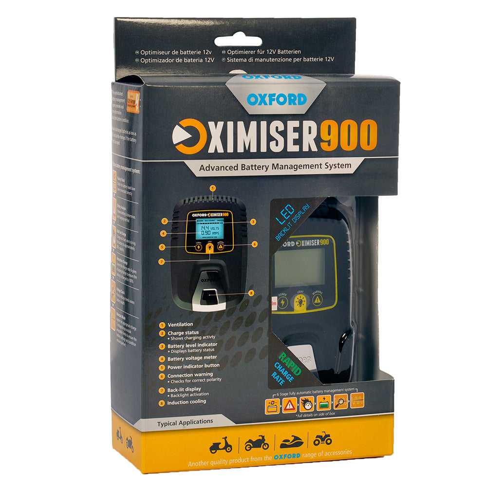 Oxford Oximiser 900 Essential Battery Management System Black / Yellow - EU Model (Image 3) - ThrottleChimp