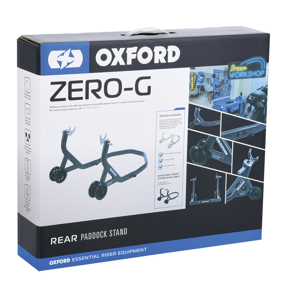 Oxford Zero-G Rear Paddock Stand Grey (Image 8) - ThrottleChimp