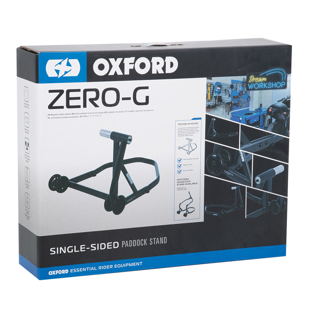 Oxford ZERO-G Single Sided Paddock Stand Grey (Image 9) - ThrottleChimp