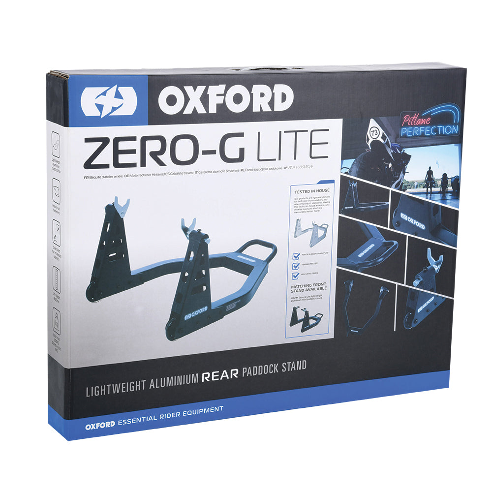 Oxford Zero-G Lite Rear Paddock Stand Black FREE 1 YEAR Returns, FREE UK Delivery | ThrottleChimp