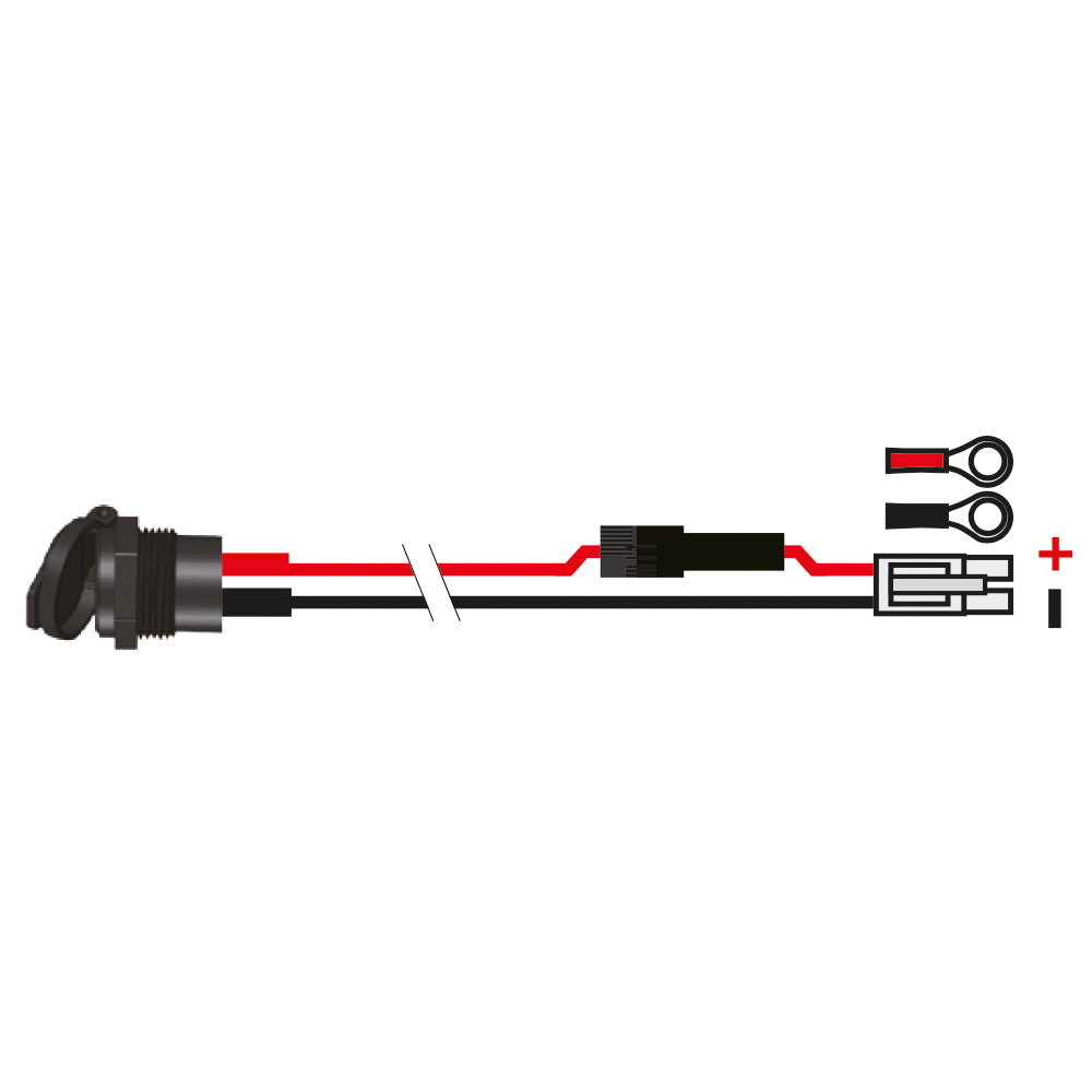 Oxford 12V SAE / Din Socket And 10A Fused Loom - 1.2m (Image 2) - ThrottleChimp