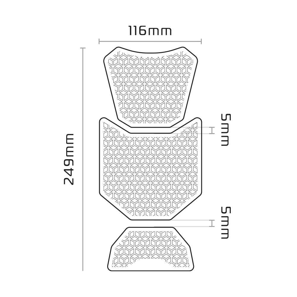 Oxford Gripper Advanced Tank Pad Black (Image 5) - ThrottleChimp