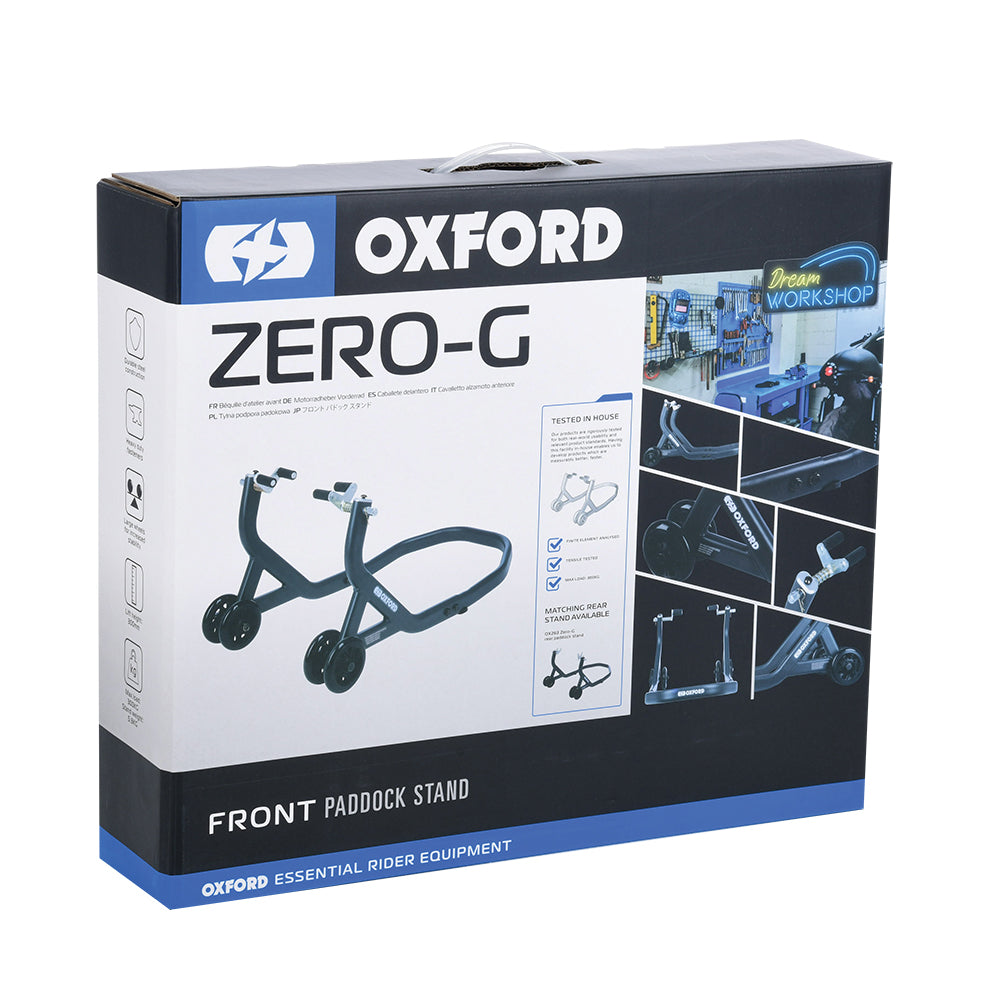 Oxford Zero-G Front Paddock Stand Grey (Image 8) - ThrottleChimp