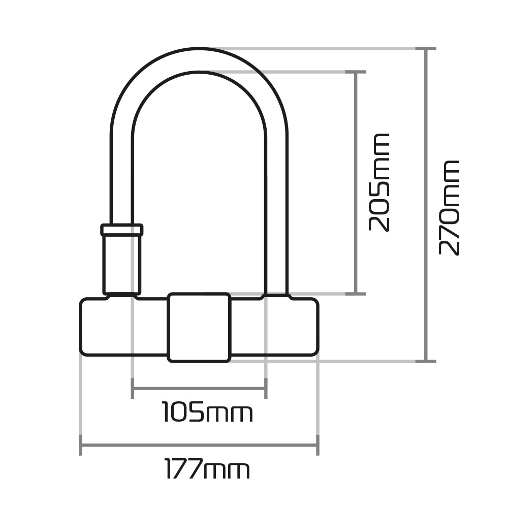 Oxford Magnum U-Lock With Bracket Black / Yellow - 170 x 285mm FREE 1 YEAR Returns, FREE UK Delivery | ThrottleChimp