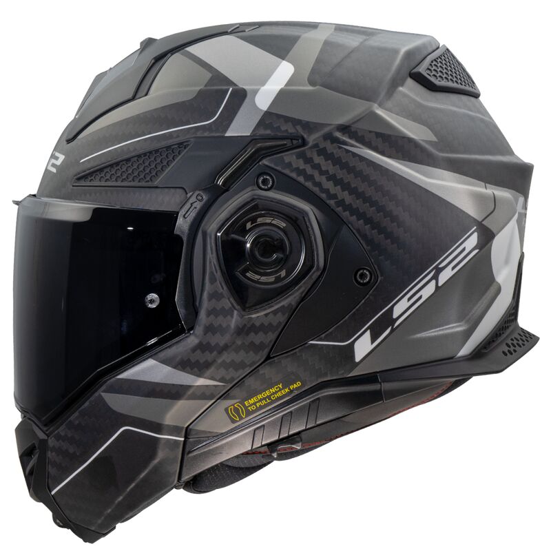 LS2 FF901 Advant X Carbon Horizon Flip-Up Helmet Silver / Grey