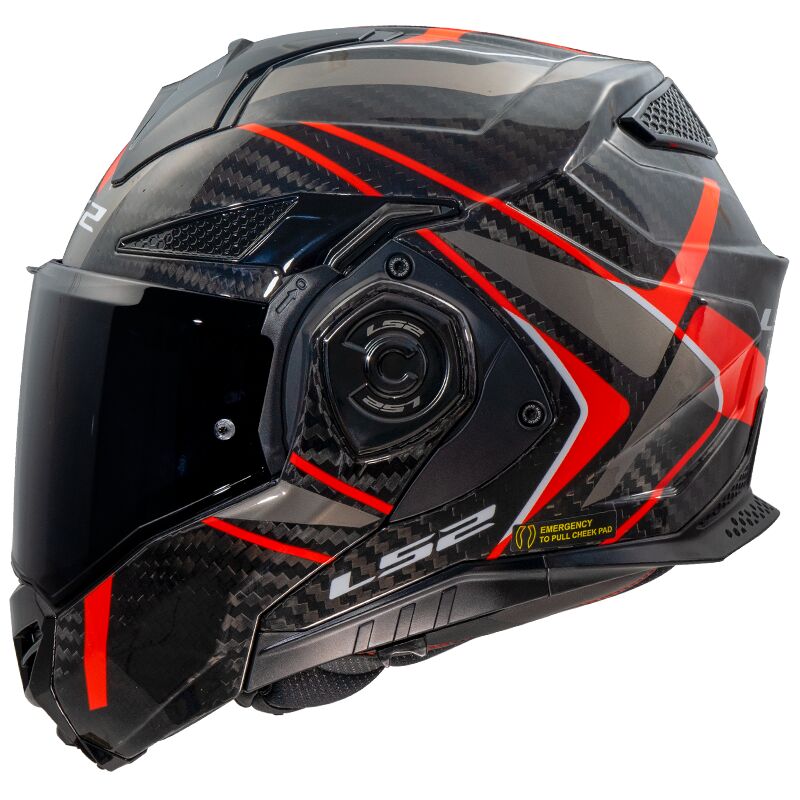 LS2 FF901 Advant X Carbon Future 2 Flip-Up Helmet Red