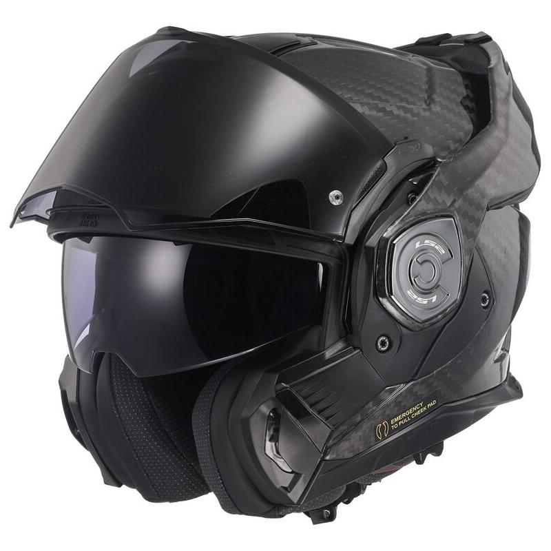 LS2 FF901 Advant X Carbon ECE 22.06 Flip-Up Helmet Solid Carbon (Image 4) - ThrottleChimp