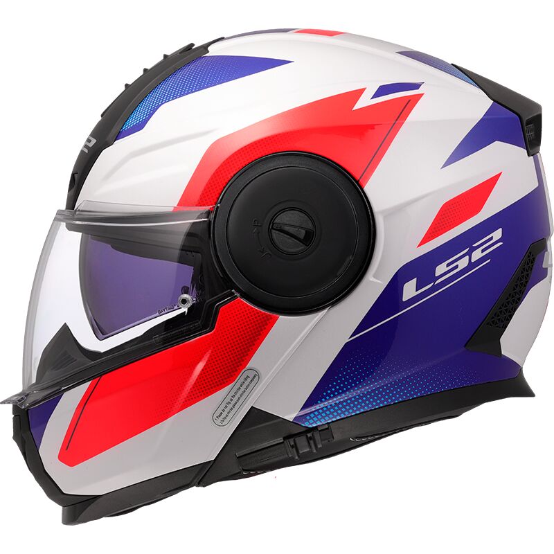 LS2 FF902 Scope 2 Duria Flip-Up Helmet White / Blue / Red FREE 1 YEAR Returns, FREE UK Delivery | ThrottleChimp