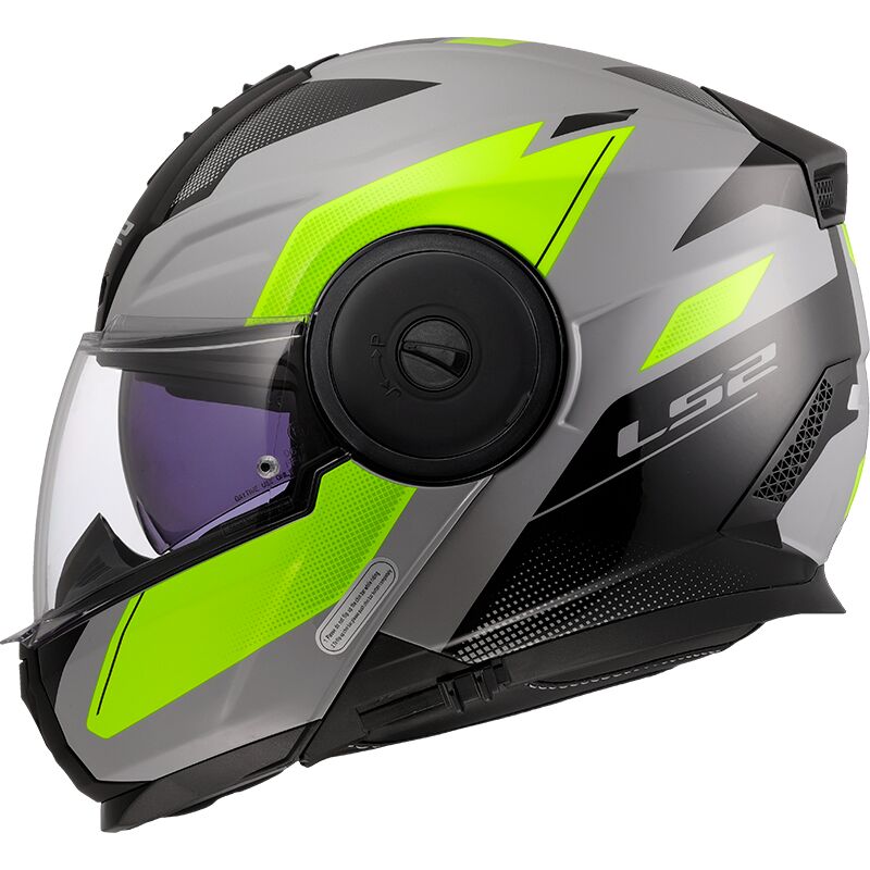 LS2 FF902 Scope 2 Duria Flip-Up Helmet Grey / Hi-Vis Yellow FREE 1 YEAR Returns, FREE UK Delivery | ThrottleChimp