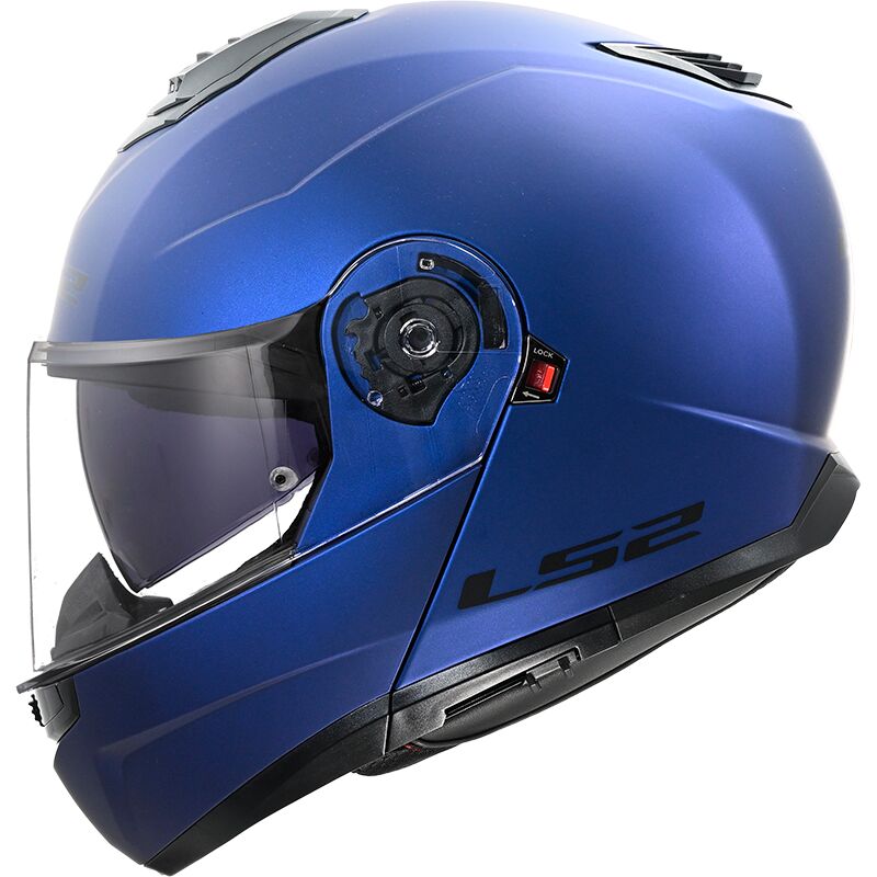 LS2 FF908 Strobe 2 Flip-Up Helmet Matt Navy Blue FREE 1 YEAR Returns, FREE UK Delivery | ThrottleChimp