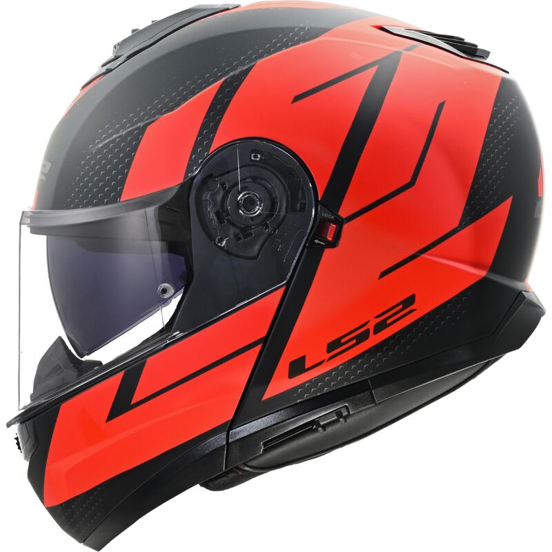 LS2 FF908 Strobe 2 Flip-Up Helmet Code Black / Red FREE 1 YEAR Returns, FREE UK Delivery | ThrottleChimp