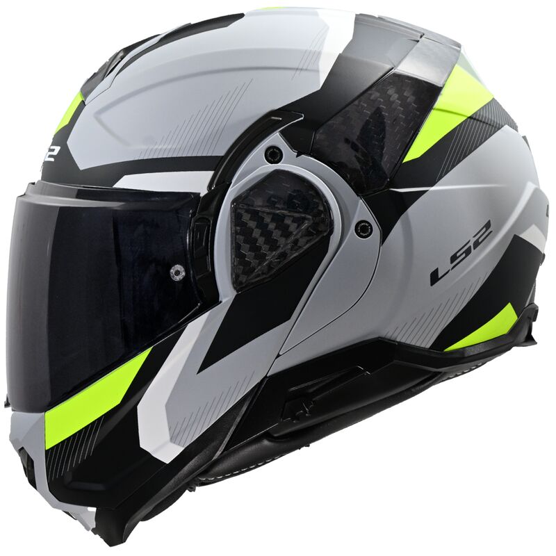 LS2 FF910 Advant 2 Flip-Up Helmet Triple Light Grey / Hi-Vis Yellow FREE 1 YEAR Returns, FREE UK Delivery | ThrottleChimp