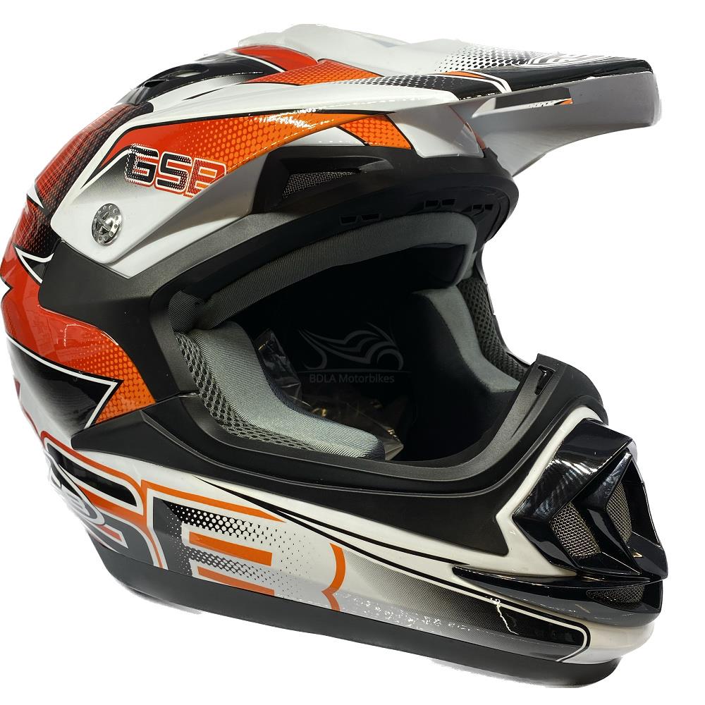 GSB XP-14B MX Off-Road Helmet Gloss Graphic Orange (Image 2) - ThrottleChimp